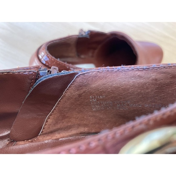 AJ Valenci Mahogany Leather Zip & Buckle Shoe Boots Shooties Women's 6 - Picture 10 of 10